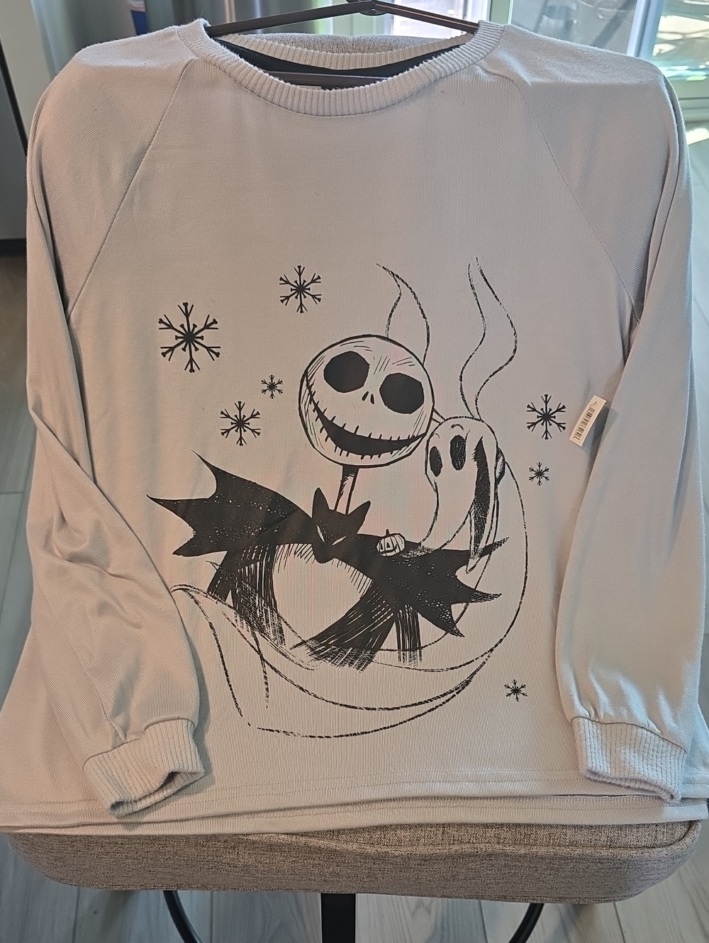 Disney Tim Burton’s The Nightmare Before Christmas Sleepwear Top - Soft Silver